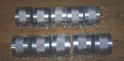 Lot of 10 Tyler 2” No Hub Coupling Neoprene &amp; Stainless Clamps! Pipe clamps