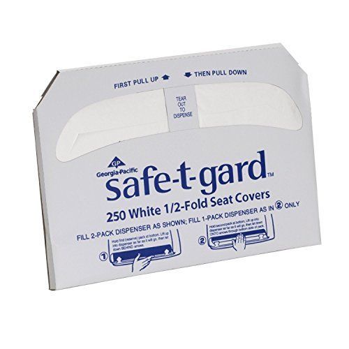 Georgia-Pacific Safe-T-Gard 47052 1/2-Fold Toilet Seat Cover, 17.44&#034; L X 14.5&#034; W