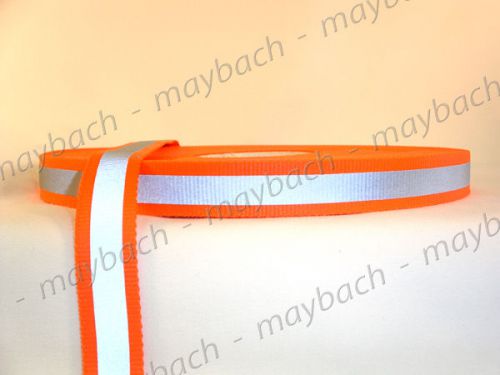 10 yards - 1&#034; Orange Reflective Tape - nylon webbing strapping
