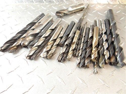 ASSORTED LOT OF 26 HSS TWIST DRILLS 1/8&#034; TO 11/16&#034; MORSE CLEVELAND