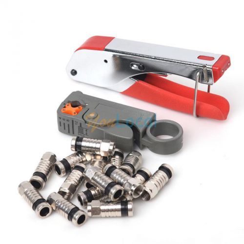 Rg6 rg59 coaxial crimper compression tools f connector wire cable coax strippers for sale