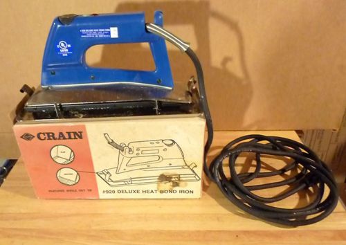 Crain  920SC  Deluxe Heat Bond Iron Flat  800W 7A  W/ Box