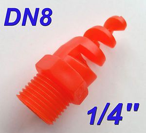 5 pcs New 1/4&#034; DN8 Polypropylene PP Spiral Cone Spray Nozzle 1/4 &#034; BSPT 0.25&#034;