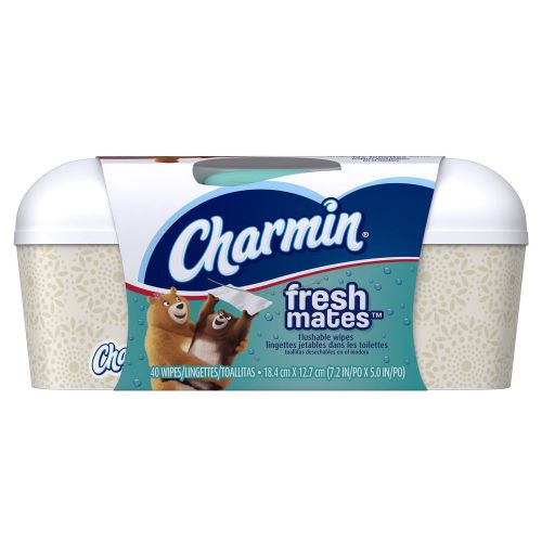 Charmin Freshmates Flushable Wet Wipes 40 count Tub (Pack of 12)