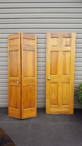 Pre-owned 6 panel pine slab doors and bi-folds for sale