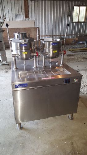 2008 Cleveland Range Steam Generator Base w/ Two 6 gallon Jacketed Soup Kettles