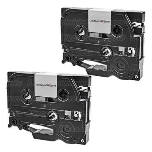 2 TZE231 BLACK on White Tape Cassette for Brother PT-310B PT-310 PT-300B PT-300