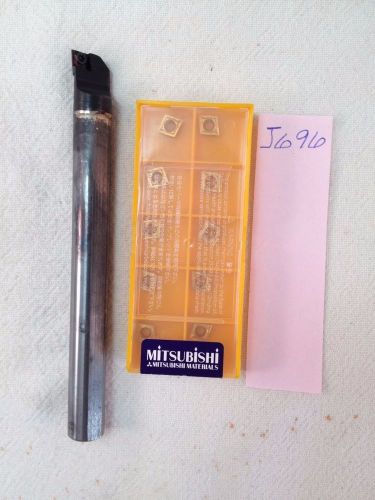 1 new 1/2&#034; carbide boring bar c08-sclcr-2 w/ 10 mitsubishi 21. 50.5 inserts j696 for sale