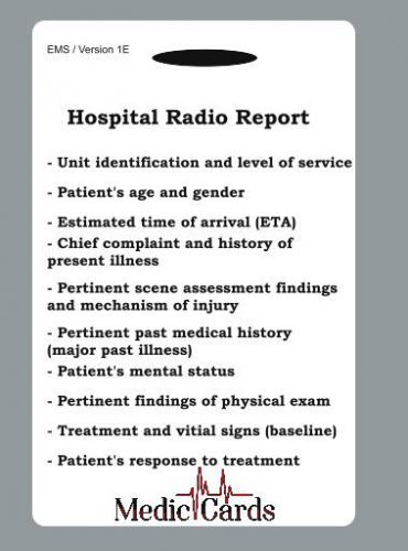 Hospital Reporting Guidelines Badge Pocket Guide Nurse EMT - HARD PLASTIC