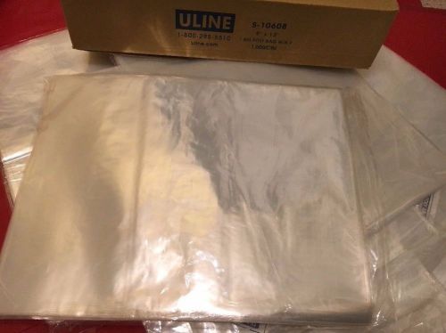 50  9 x 12 CLEAR T-SHIRT Uline Poly Bags 1 MIL 2&#034; Flap LOCK - Apparel Bag