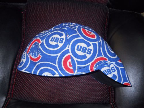 Wendys Welding Hat  Made With Chicago Cubs 2 Fabric!! NEW!!