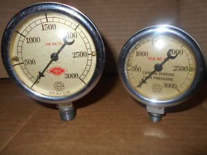 2 vintage matching u.s.gauge co. pressure pump gauges steampunk lamp engine l@@k for sale