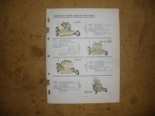 Vintage Lawn Boy 1960 Parts Catalog Gas Engine Mower Identification Manual Book