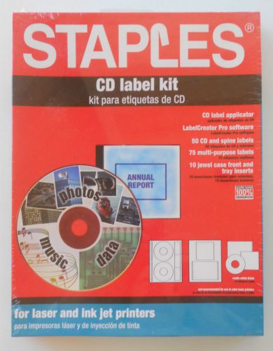 New staples cd label kit for laser and ink jet printers for sale