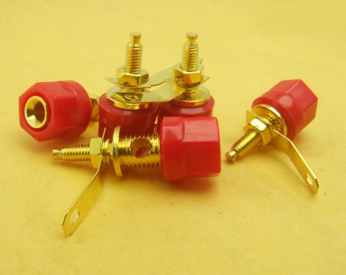 10 pcs red 4mm binding posts speaker terminals for banana plug power amplifier for sale