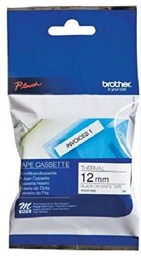Brother 12mm black on white 4m labelling tape for sale