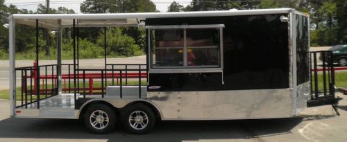 Concession Trailer 8.5&#039;x20&#039; Black - BBQ Smoker Food Event Catering