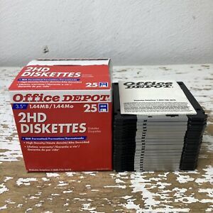 20 OFFICE DEPOT 2HD IBM Formatted Floppy Diskette Disks 3.5&#034; 1.44MB High Density