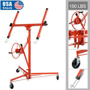 11FT Drywall Lift Plasterboard Panel Rolling Lifter Lockable Industrial Tool Red