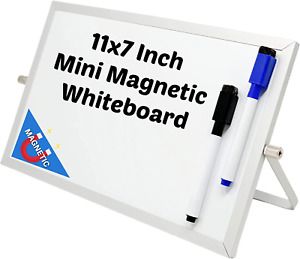 Small Dry Erase Mini White Board Easel | 11x 7 Inch by Abaco Office | 2 Free Mar