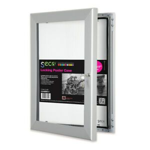 SECO LCASE8511 Locking Poster Case, 8.5&#034; x 11&#034;, Silver