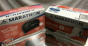 Marathon Bath Tissue Dispenser &amp; 6 Rolls of Jumbo Toilet paper - Quick Shipping