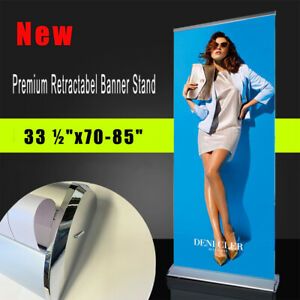 Premium 33&#034;x70-85&#034; Retractabel Banner Stand (Stand ONLY) Roll Up Display