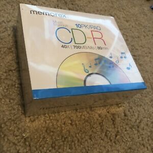 Memorex Music CD-R Recordable Blank CDs 40X 700 MB 80 min 10 Pack Sealed