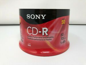 SONY CDR CD-R 50 PACK BLANK RECORDABLE CDS 80 MIN MINS 700 MB 1-48X BRAND NEW