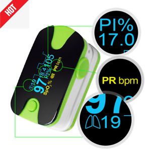 OLED Finger Pulse Oximeter 4 Parameter SPO2 PR PI Respiration Rate Monitor US