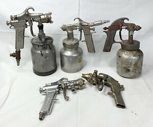 Lot of 5 Vintage Spray Paint Guns Devilbiss &amp; Binks