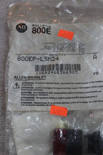 Allen Bradley 800EP-LSM24 Ser. A Illuminated Selector Switch, Red.