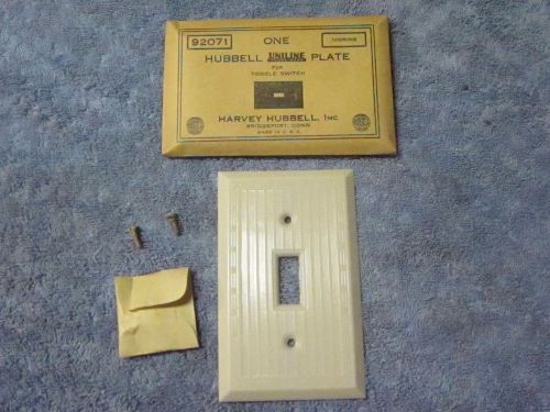Lot of 5 ivorine harvey hubbell single toggle switch plate nos new package for sale