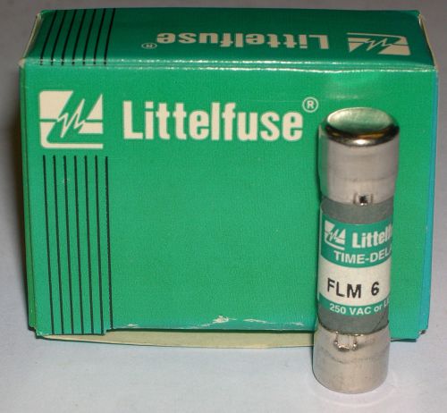 LITTELFUSE, 6A TIME DELAY FUSES , FLM 6, BOX OF 10