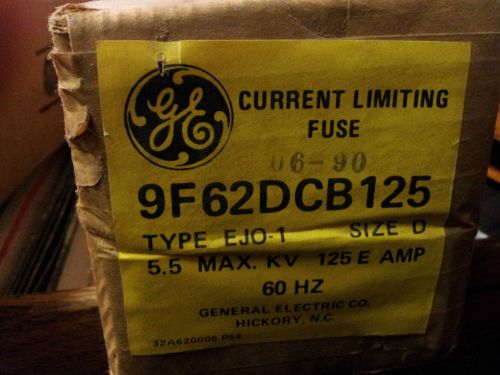 G.e. 9f62dcb125 new in box 125 amp 5.5 kv max current limiting fuse for sale