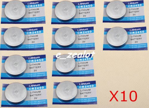 10pcs cr2450 button batteries perfect 3v li battery for sale