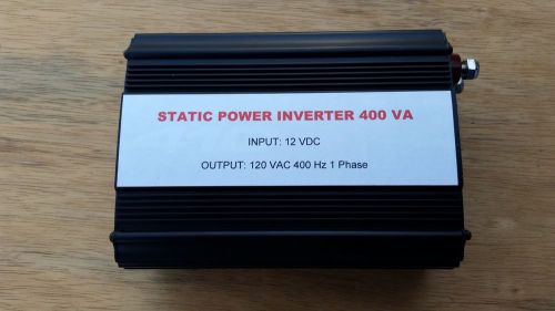 Static Inverter, 12 VDC, 400 VA, 120 VAC, 400 Hz, Fan Cooled