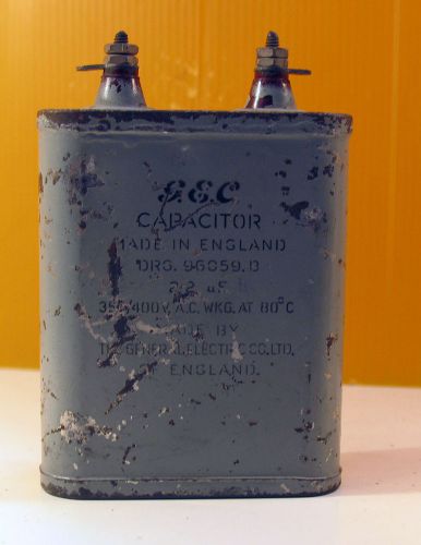 GEC 2.2uF 2.2mfd 350v/400v AC OIL FILLED Paper Capacitor British Tube amp kt66