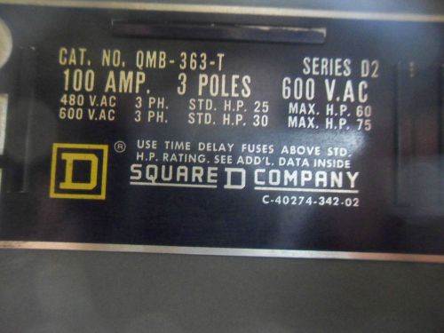 (q8-4) 1 new square d qmb-363-t fuse panel for sale