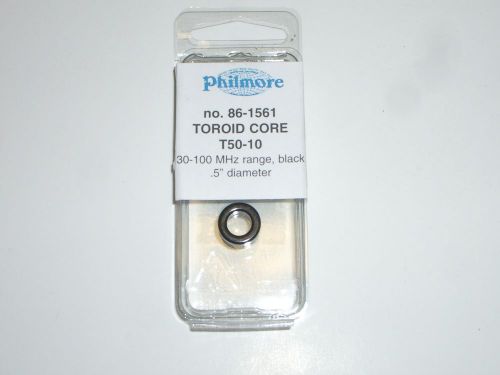 PHILMORE 86-1561 DONUT FERRITE TOROID CORE TYPE T50-10 BLACK 30-100MHz 0.5&#034;O.D.