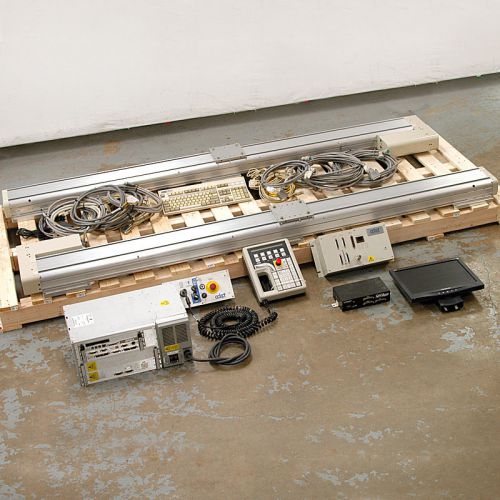 Two adept 90400-11200 2m 2000mm linear robot modules with mv-4/pa-4 controller for sale