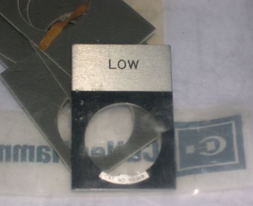 Eaton cutler-hammer, &#034;low&#034; legend plates for e22 series, e22ns22, bag of 10 for sale