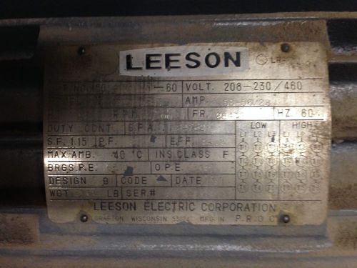 25 hp,3500 rpm, 284ts, leeson electric motor for sale