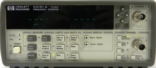 Agilent hp 53181a rf frequency counter 2 channel 10 digits/s option 001, 050(5g) for sale