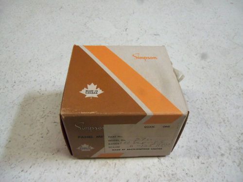 SIMPSON MODEL 27SC 0-125 RPM PANEL METER *NEW IN BOX*