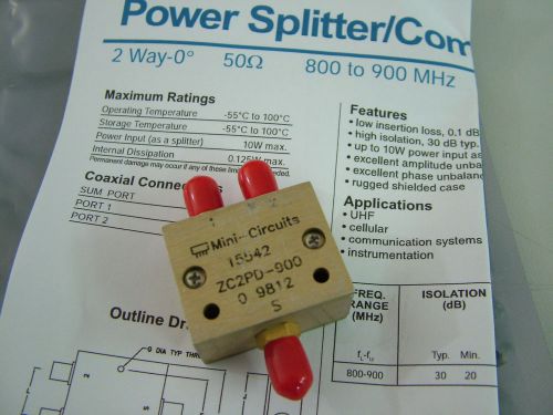 900MHz CELLULAR RF SPLITTER / COMBINER 2 WAY SMA ZC2PD-900