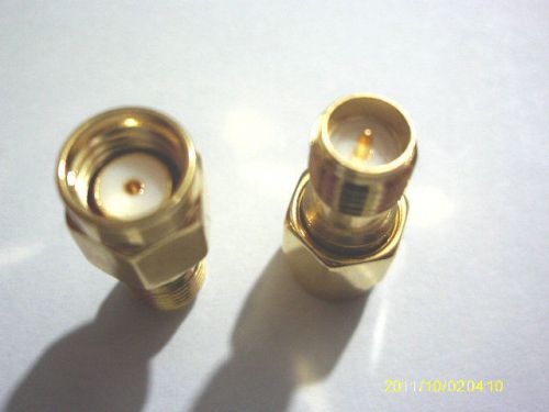 4pcs Gold Plated  RP-SMA male jack to RP-SMA female jack Straight RF Connector