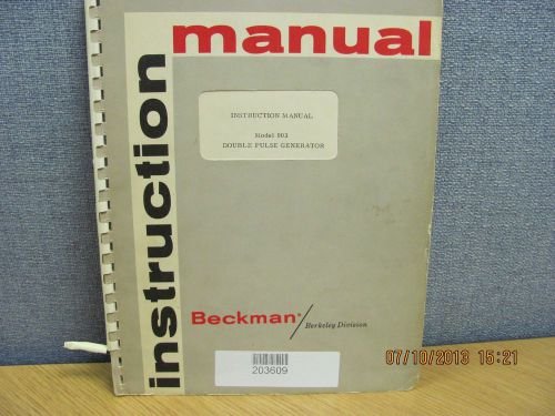 BECKMAN MODEL 903: Double Pulse Generator - Instruction Manual w/schematic 16962