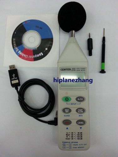 Handheld sound level meter tester 30-130db datalogger 32k records usb center 322 for sale