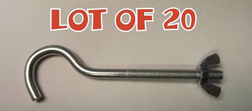 Hook bolts 1/4&#034;x5-1/4&#034; with spin nut / lot of 20 for sale